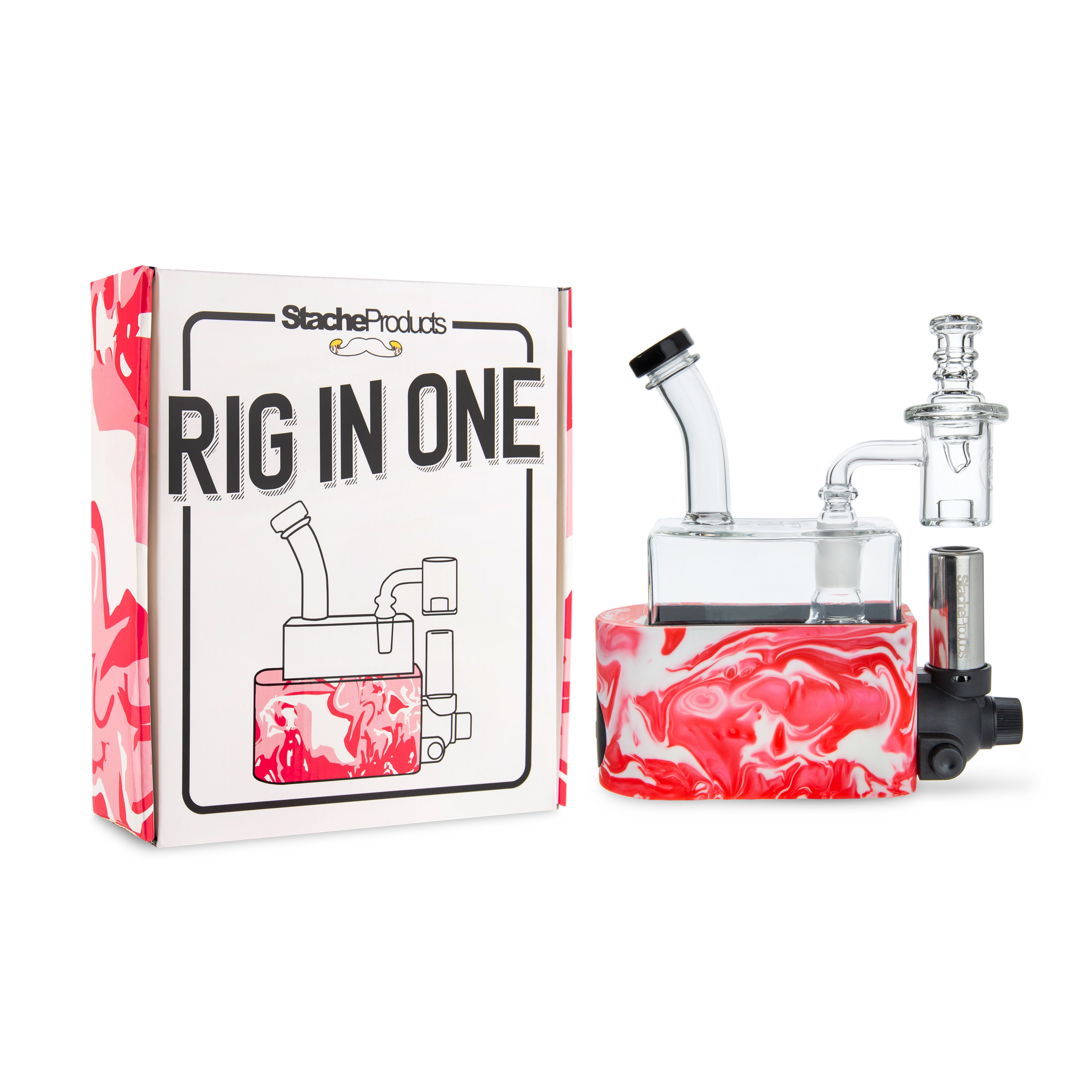 Stache Products | RIO Rig in One Portable Dab Rig - Hot Pink Glass Dab Rig Stache Products Biohazard Inc