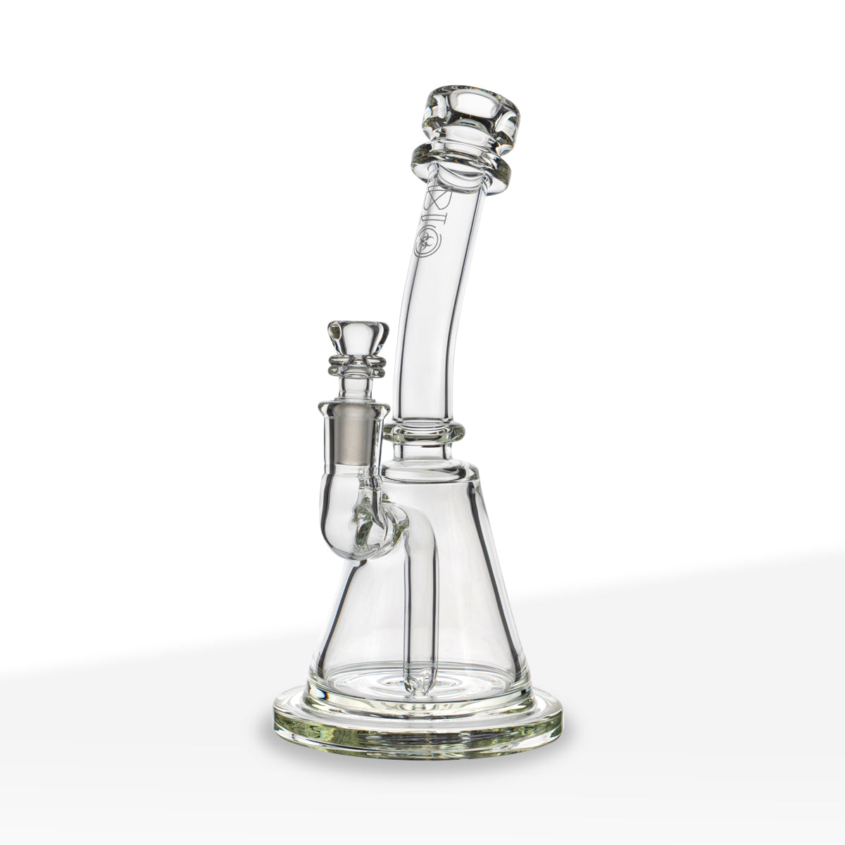 BIO Glass | Inline Stemless Banger Water Pipe | 8" - Clear - Biohazard Inc