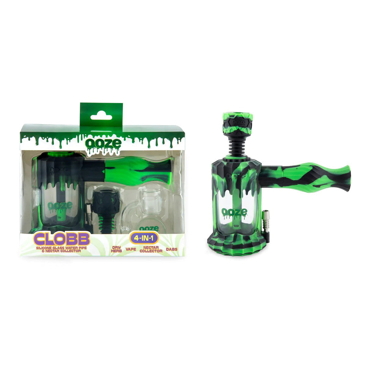 OOZE® | 4-in-1 CLOBB Silicone Nectar Collector & Water Pipe | Various Colors