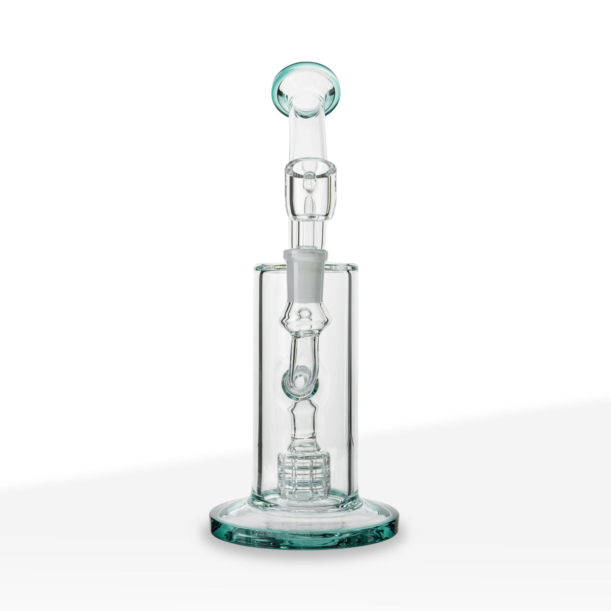 Dab Rig | Matrix Percolator | 9" - Glass - Various Colors - Biohazard Inc - Teal