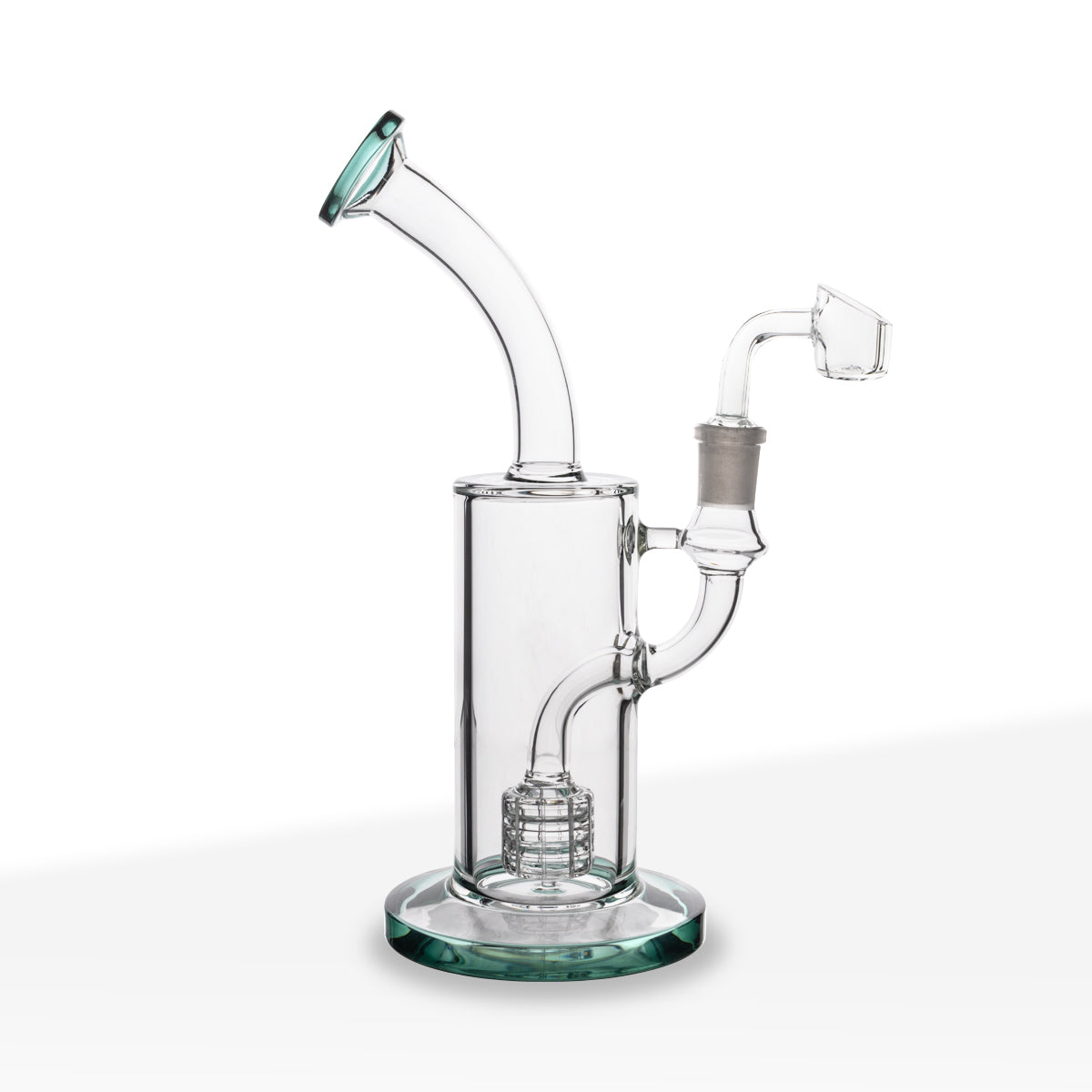 Dab Rig | Matrix Percolator | 9" - Glass - Teal - Various Colors Biohazard Inc