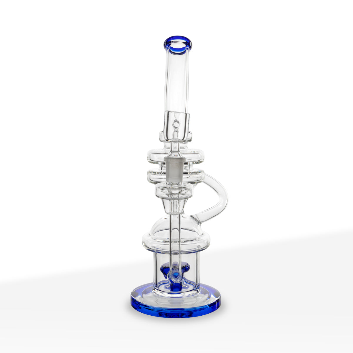 Dab Rig | Hourglass Rig with Perc | 11" - Glass - Various Colors - Biohazard Inc - Blue