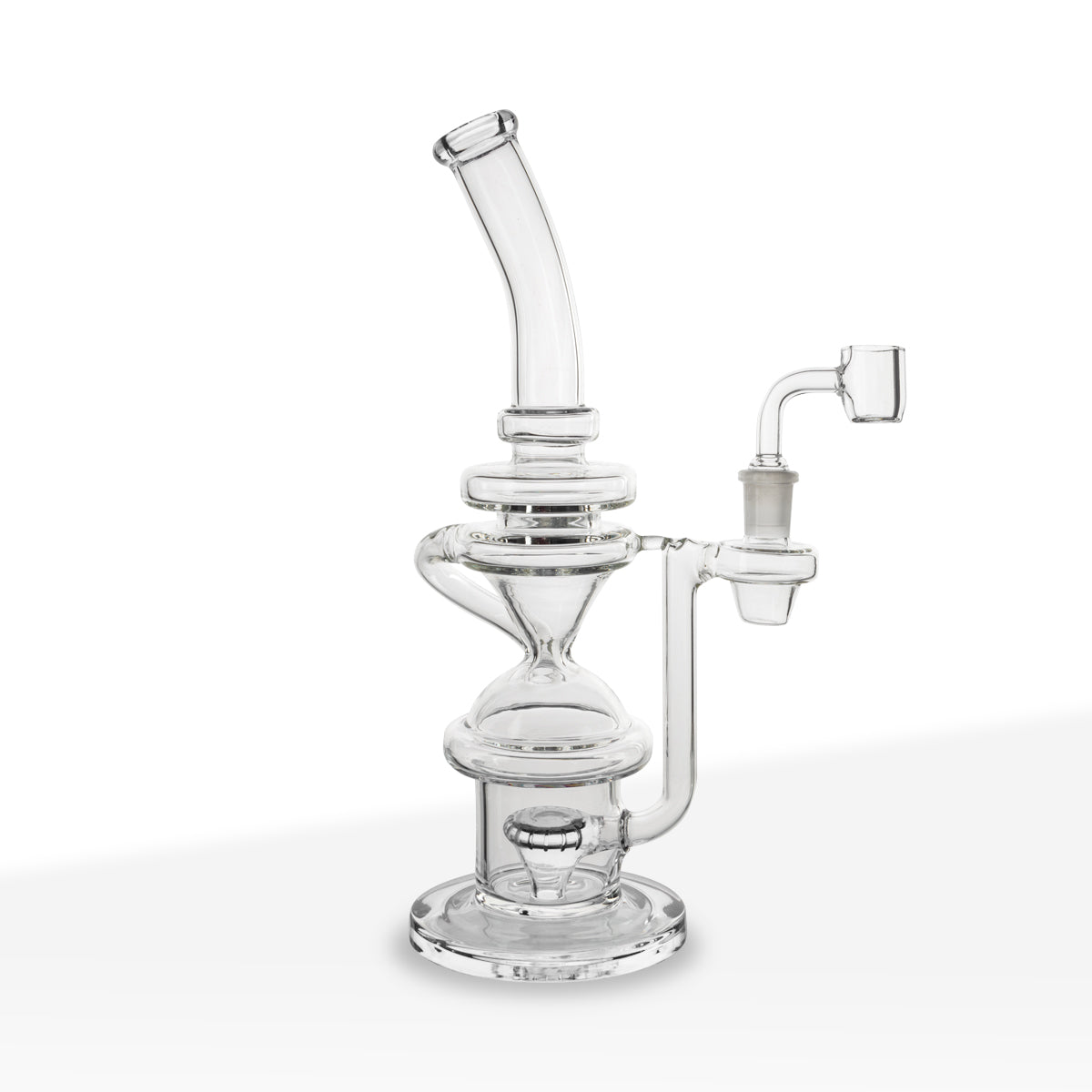 Dab Rig | Hourglass Rig with Perc | 11" - Glass - Various Colors - Biohazard Inc - Clear