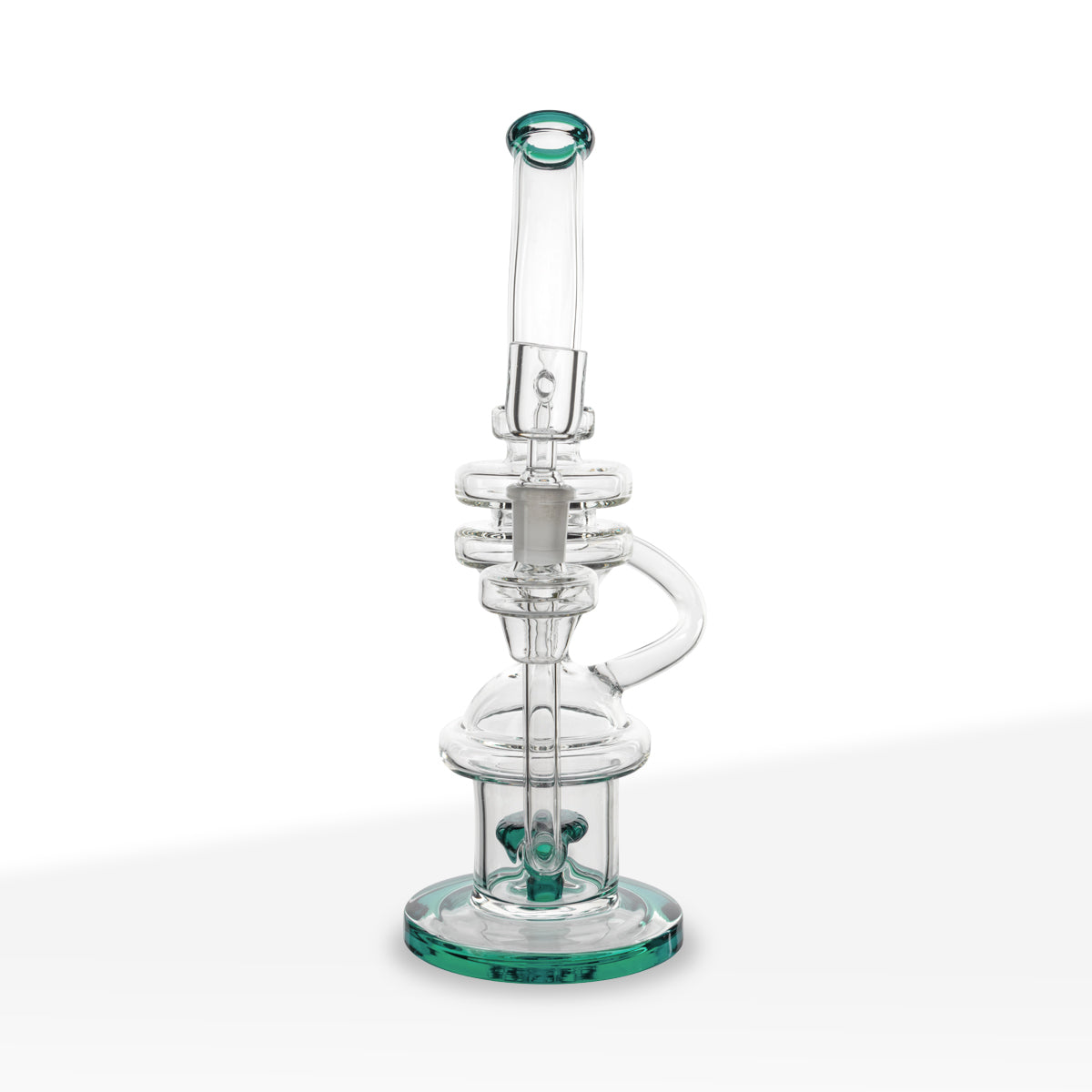 Dab Rig | Hourglass Rig with Perc | 11" - Glass - Various Colors - Biohazard Inc - Teal