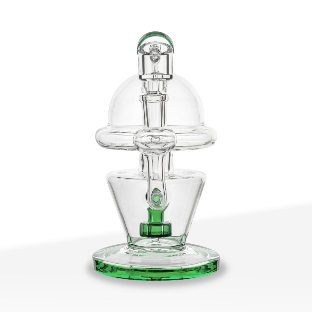 Dab Rig | Dome Rig with Showerhead Perc | 7" - Glass - Various Colors - Biohazard Inc - Green