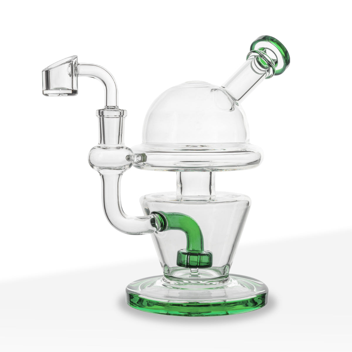 Dab Rig | Dome Rig with Showerhead Perc | 7" - Glass - Various Colors - Biohazard Inc - Green