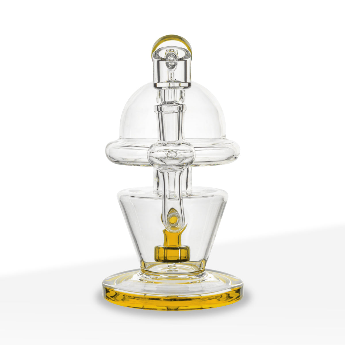 Dab Rig | Dome Rig with Showerhead Perc | 7" - Glass - Various Colors - Biohazard Inc - Gold