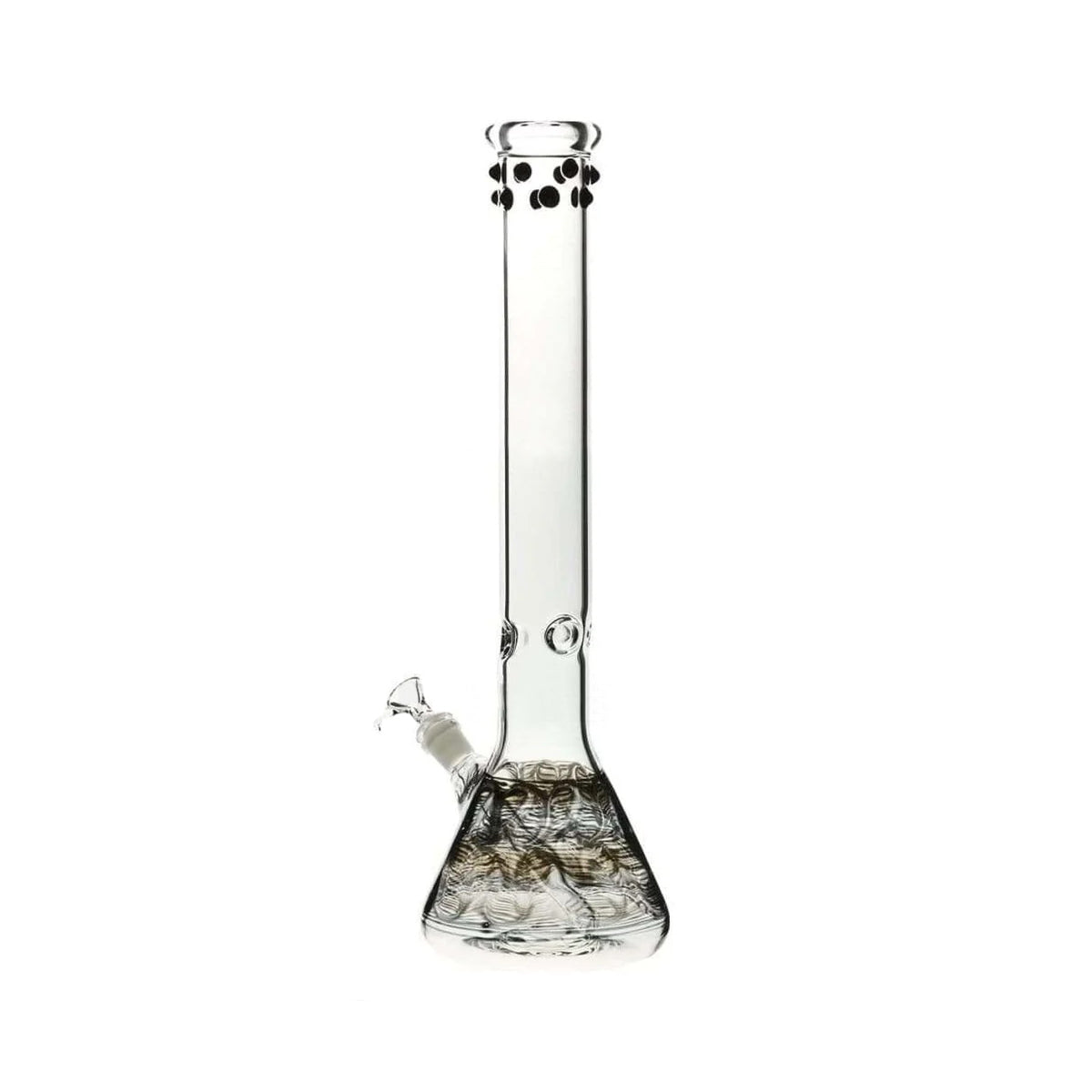 Wrap & Rake | Artistic Beaker Water Pipe | 18" - 19mm - Black w/ Marbles