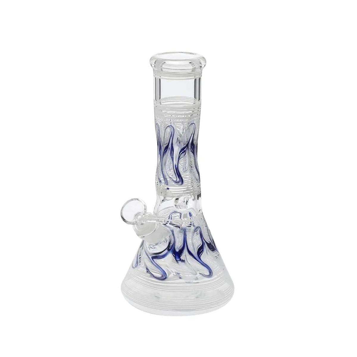 Wrap & Rake | Artistic Beaker Water Pipe | 10" - 19mm - White