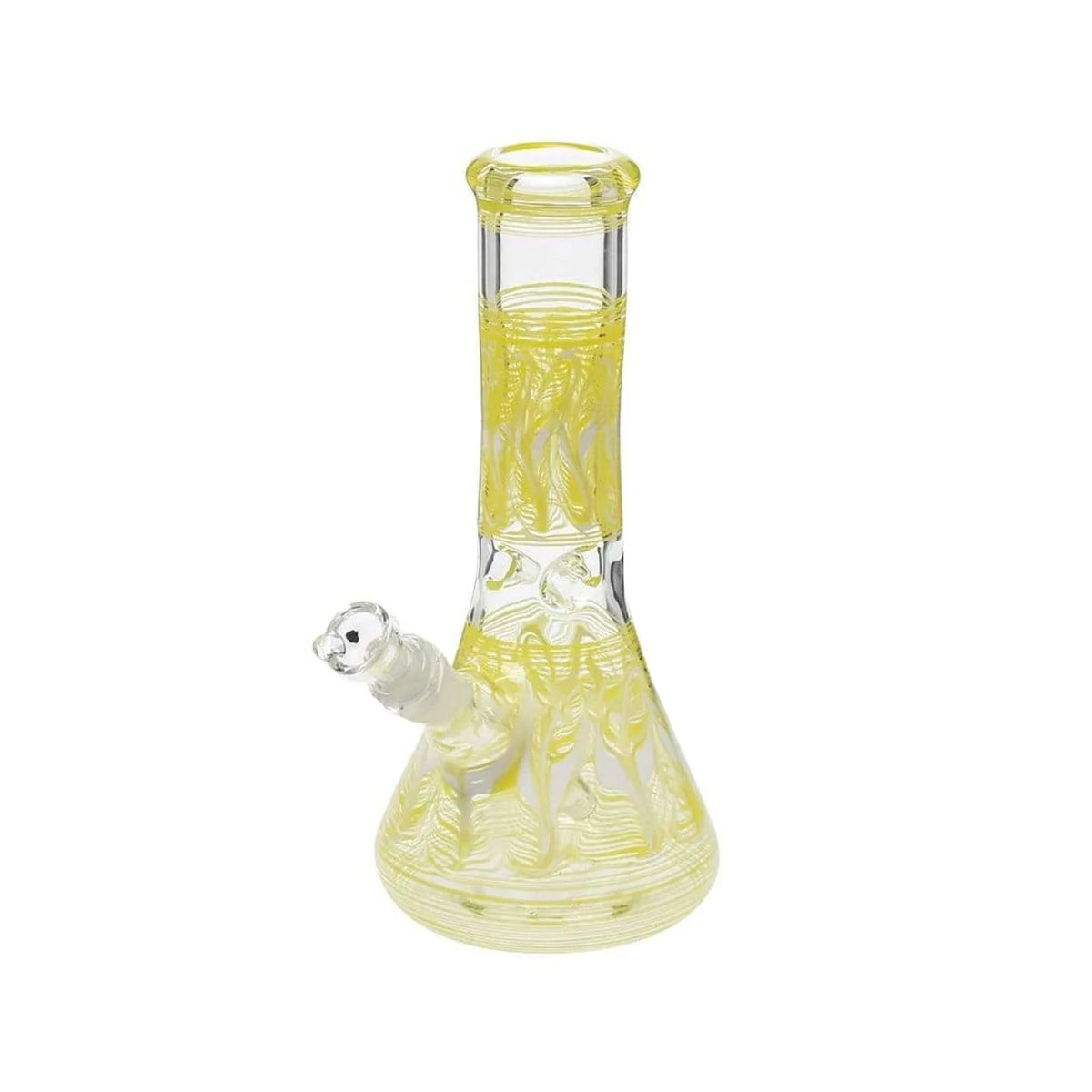 Wrap & Rake | Artistic Beaker Water Pipe | 10" - 19mm - Yellow