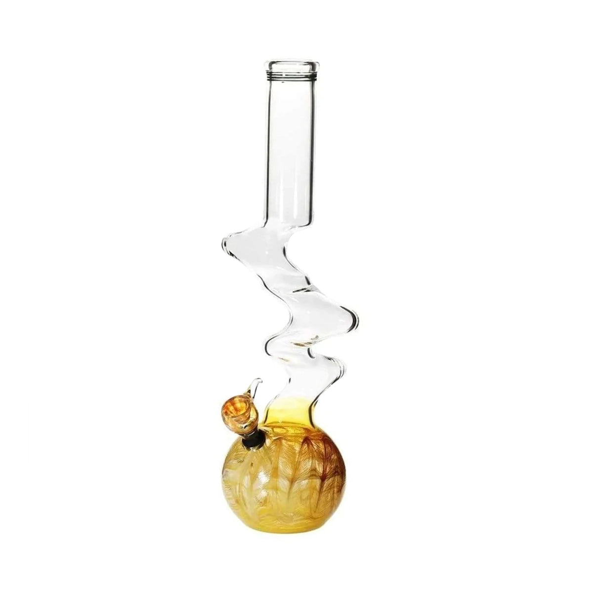Wrap & Rake | Three Elbow Water Pipe w/ Slider Bowl | 16" - Slide - Yellow