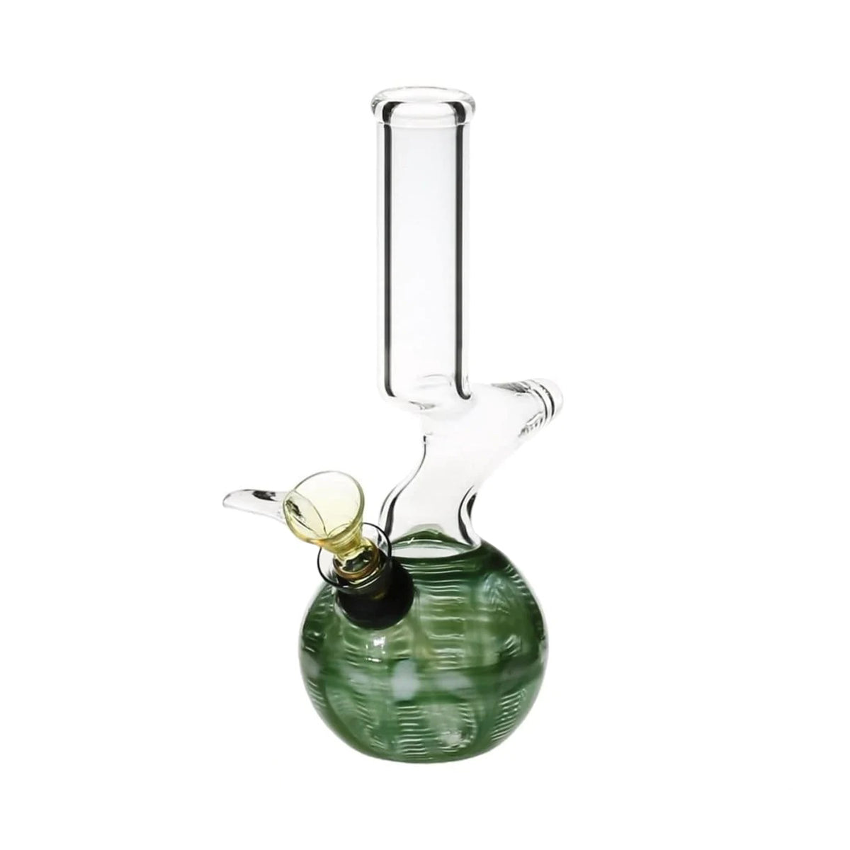 Wrap & Rake | Elbow Water Pipe w/ Slider Bowl | 6" - Slide - Biohazard Inc - Green
