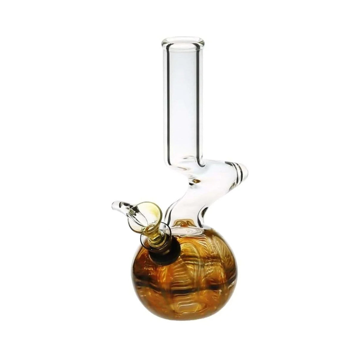 Wrap & Rake | Elbow Water Pipe w/ Slider Bowl | 6" - Slide - Biohazard Inc - Yellow