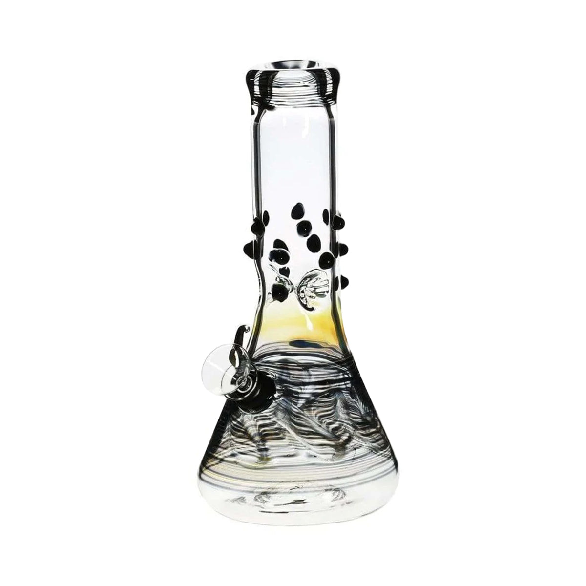 Wrap & Rake | Marbled Beaker Water Pipe | 8" - Slide - Various Colors