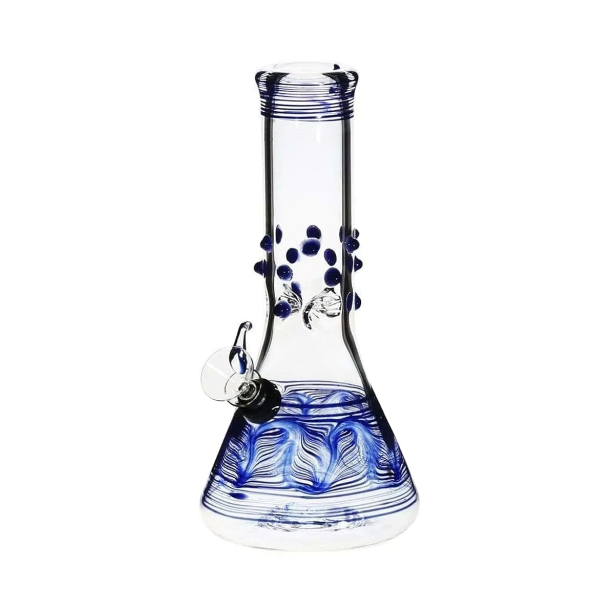 Wrap & Rake | Marbled Beaker Water Pipe | 8" - Slide - Various Colors