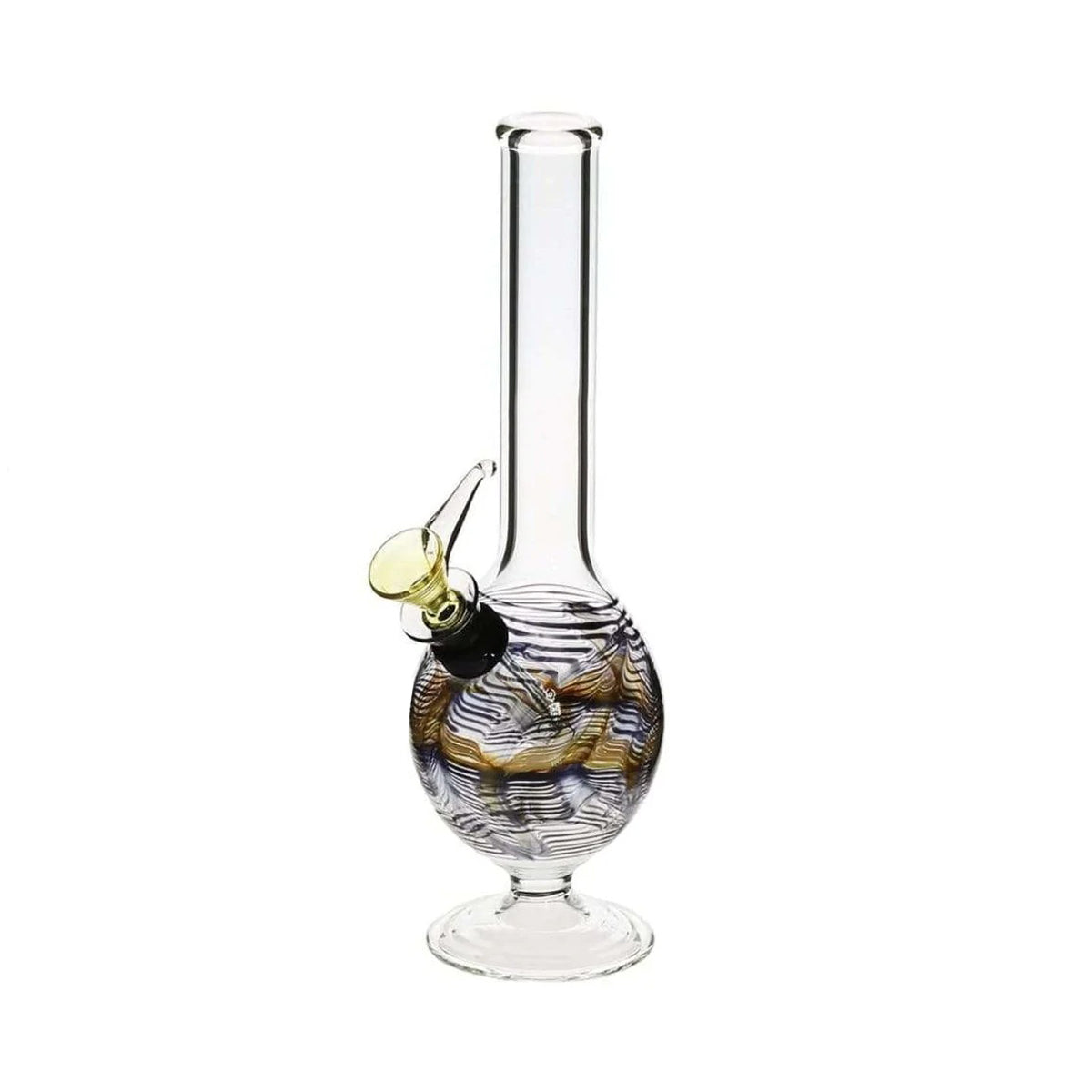 Wrap & Rake | Oval Chamber Martini Water Pipe | 8" - Slide - Biohazard Inc - Black