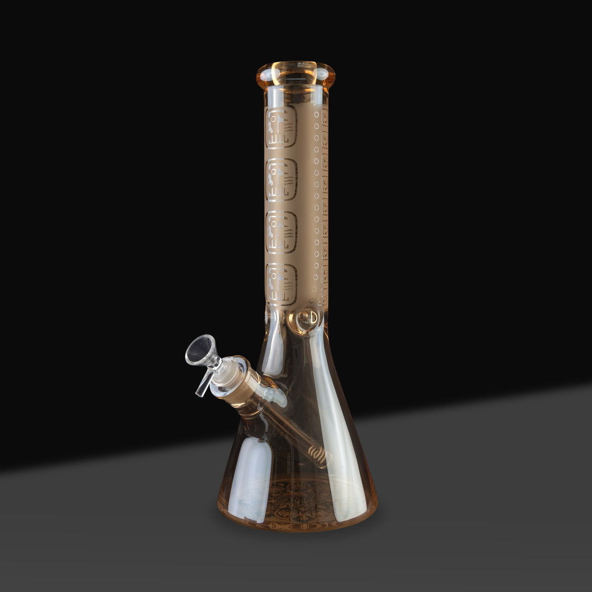 Water Pipe | Etched Beaker | 14" - Glass - 9MM