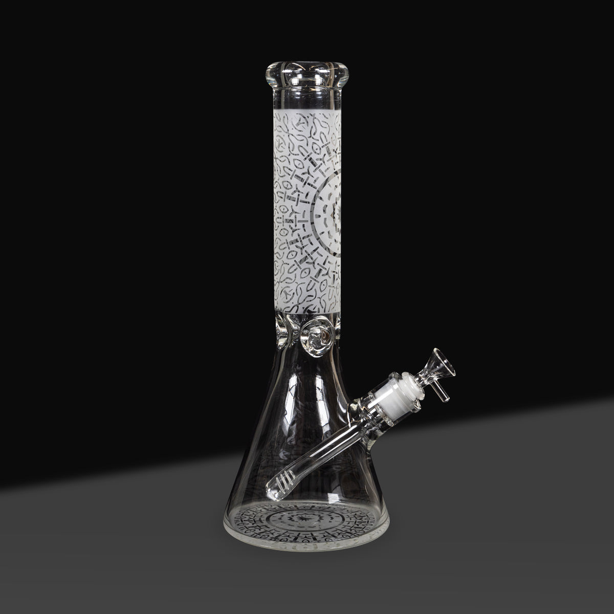 Water Pipe | Etched Beaker | 14" - Glass - 9MM