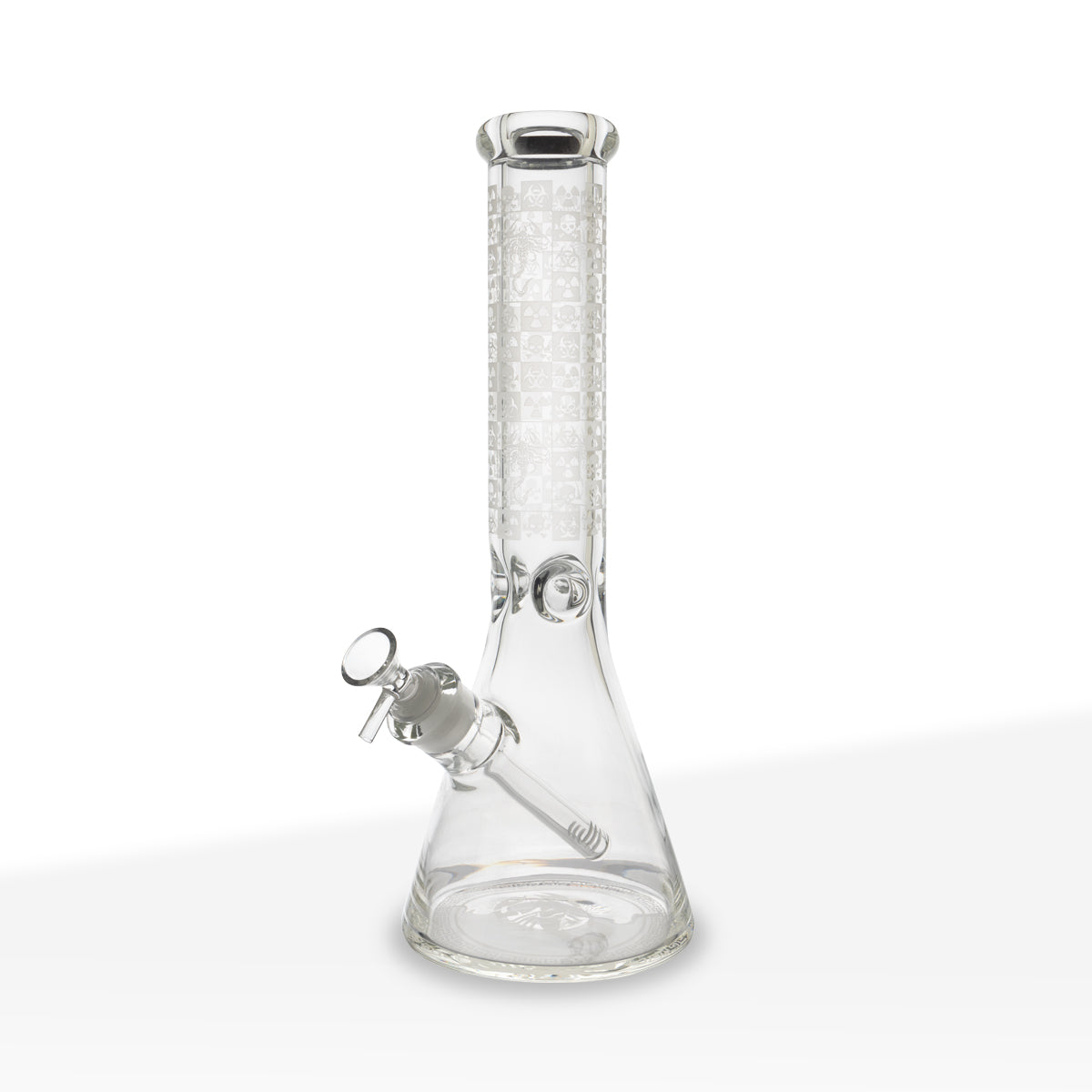 Water Pipe | Etched Beaker | 14" - Glass - Various Designs