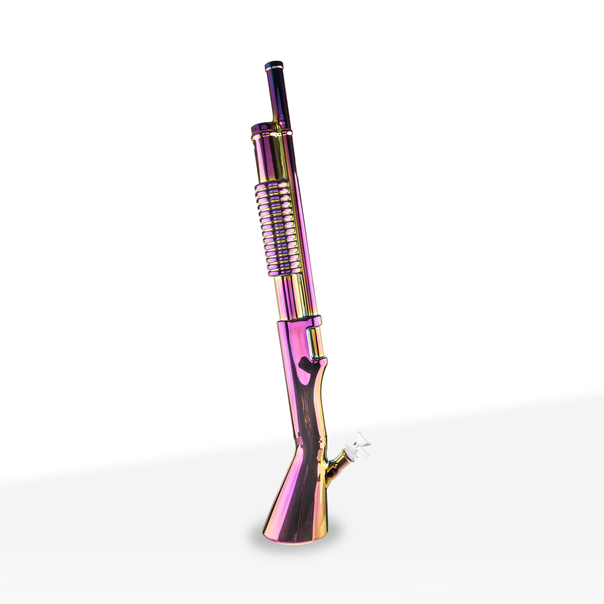 Novelty | Shotgun Water Pipe | 26" - Glass - Rainbow - Biohazard Inc