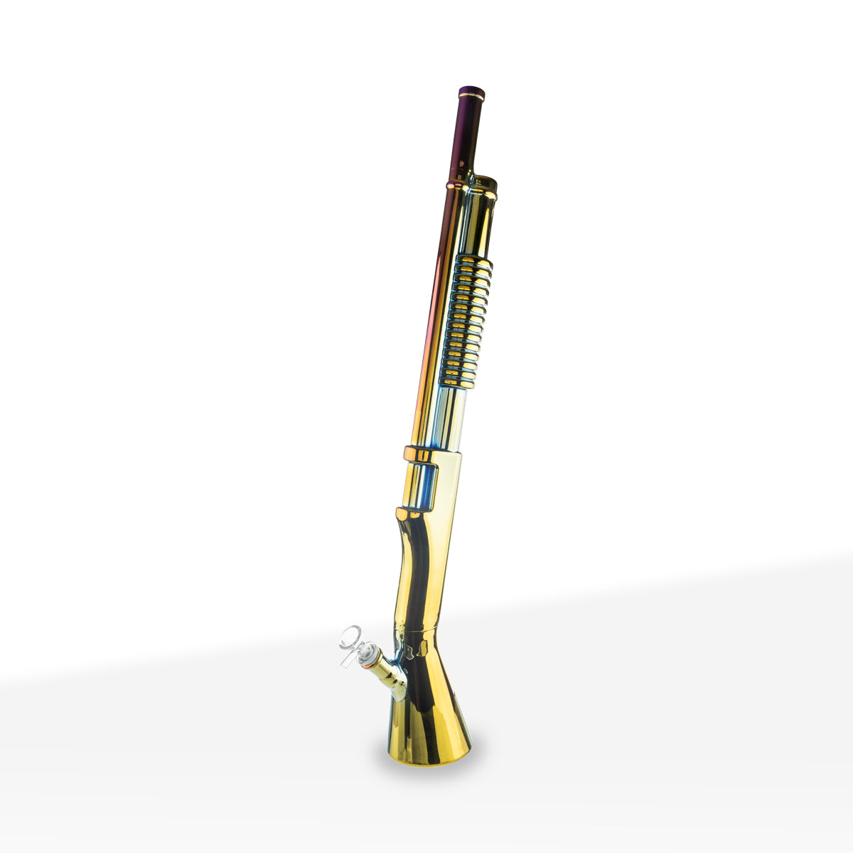 Novelty | Shotgun Water Pipe | 26" - Glass - Rainbow - Biohazard Inc