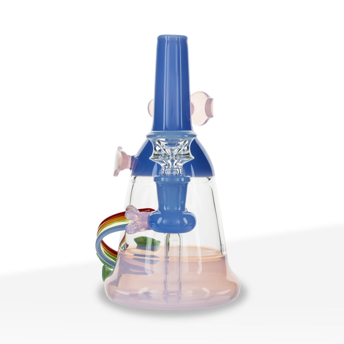 Water Pipe | Spaceboy Colorful Beaker | 7" - Glass - Various Colors - Biohazard Inc - Blue and Pink