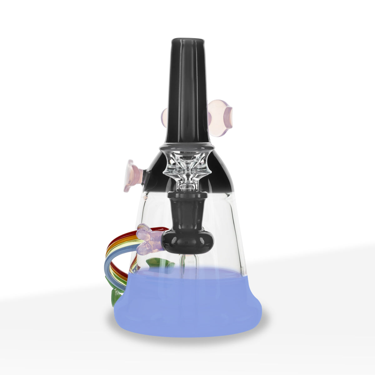 Water Pipe | Spaceboy Colorful Beaker | 7" - Glass - Various Colors - Biohazard Inc - Black and Blue