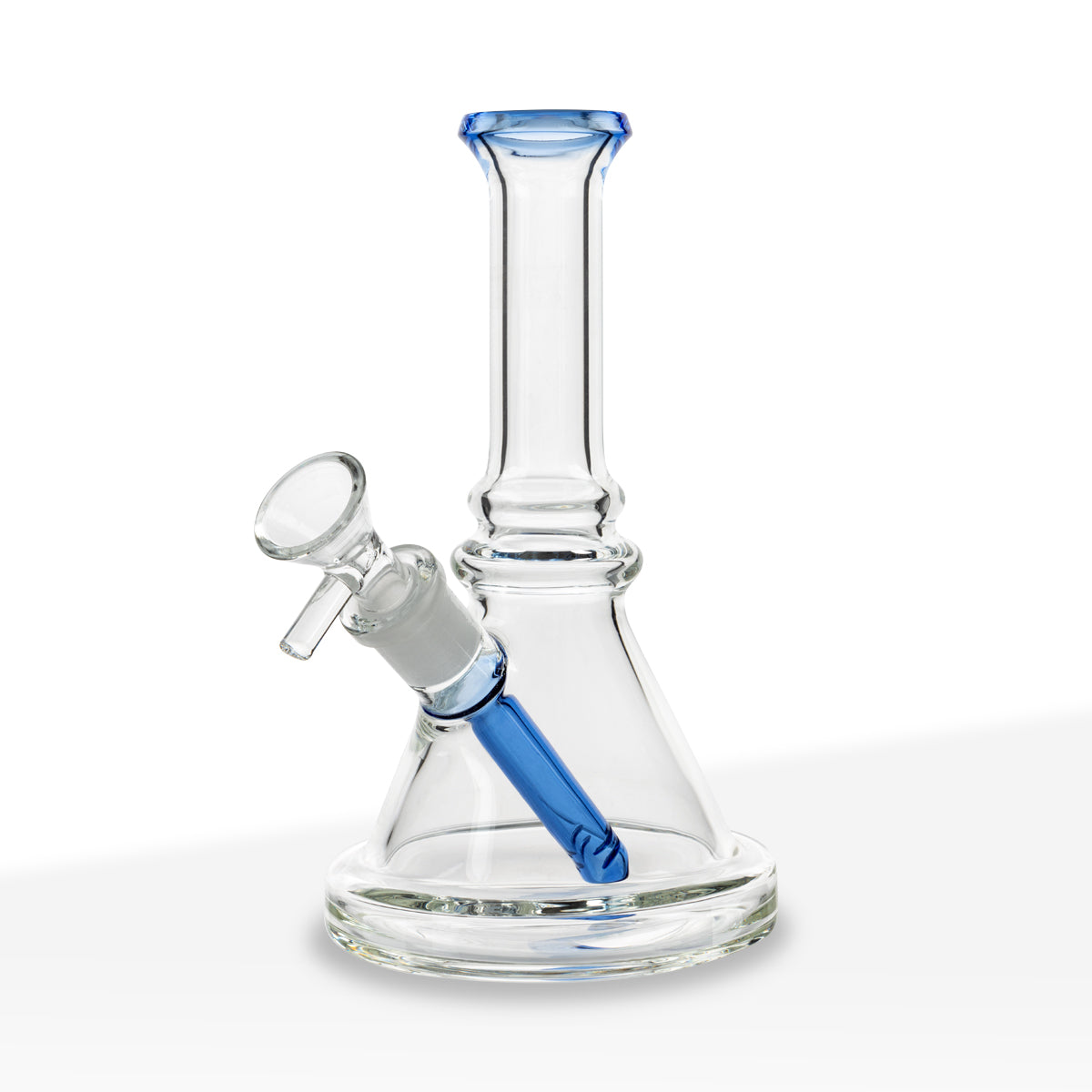 Water Pipe | Color Trim Beaker | 7" - Glass - Various Colors - Biohazard Inc - Blue