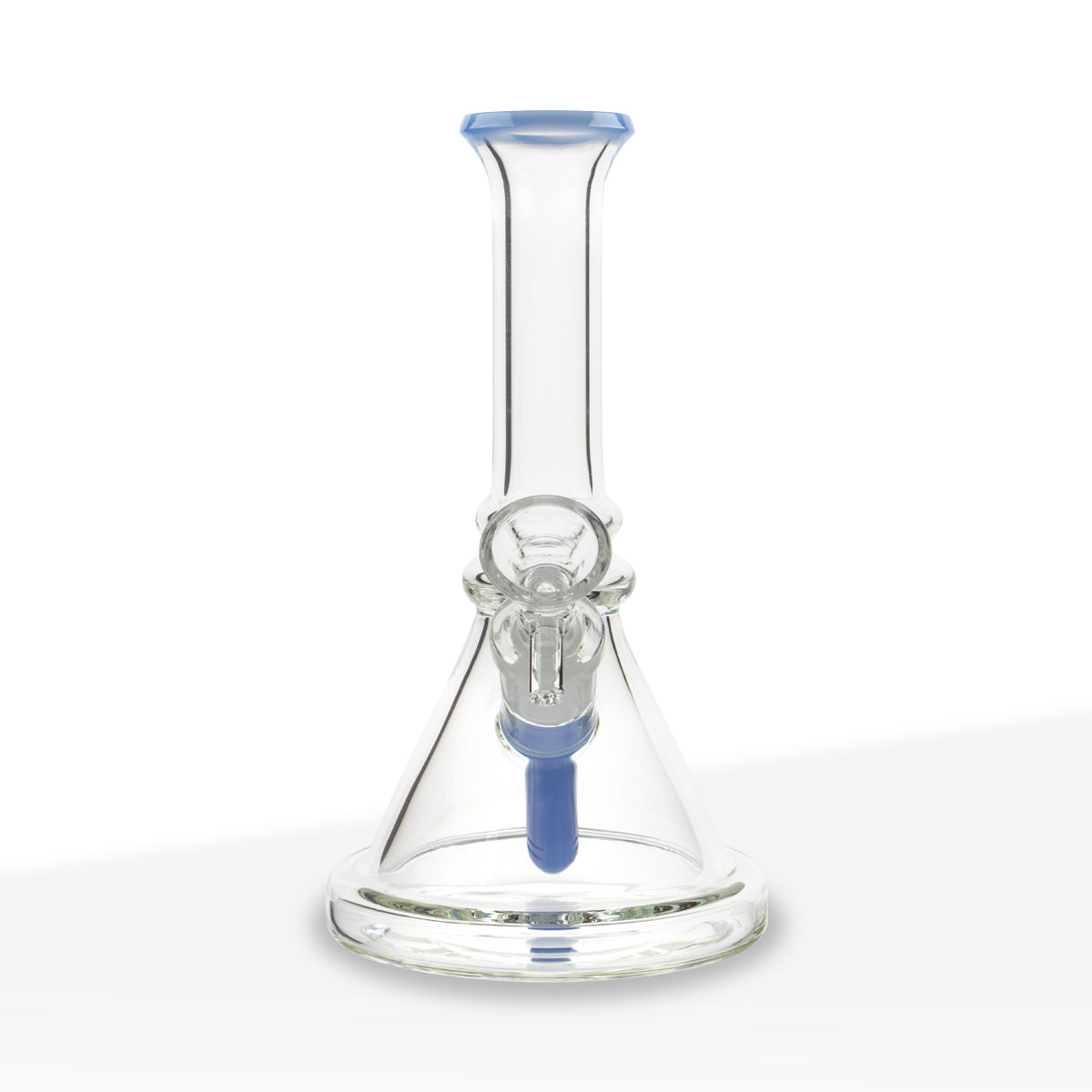 Water Pipe | Color Trim Beaker | 7" - Glass - Various Colors - Biohazard Inc - Milk Blue