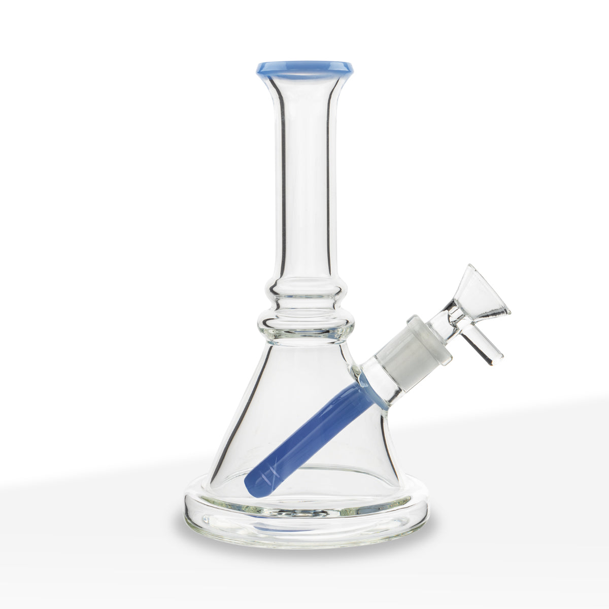 Water Pipe | Color Trim Beaker | 7" - Glass - Various Colors - Biohazard Inc - Milk Blue