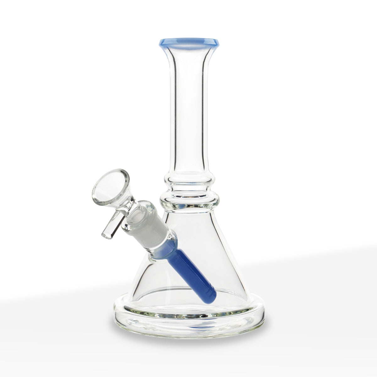 Water Pipe | Color Trim Beaker | 7" - Glass - Various Colors - Biohazard Inc - Milk Blue