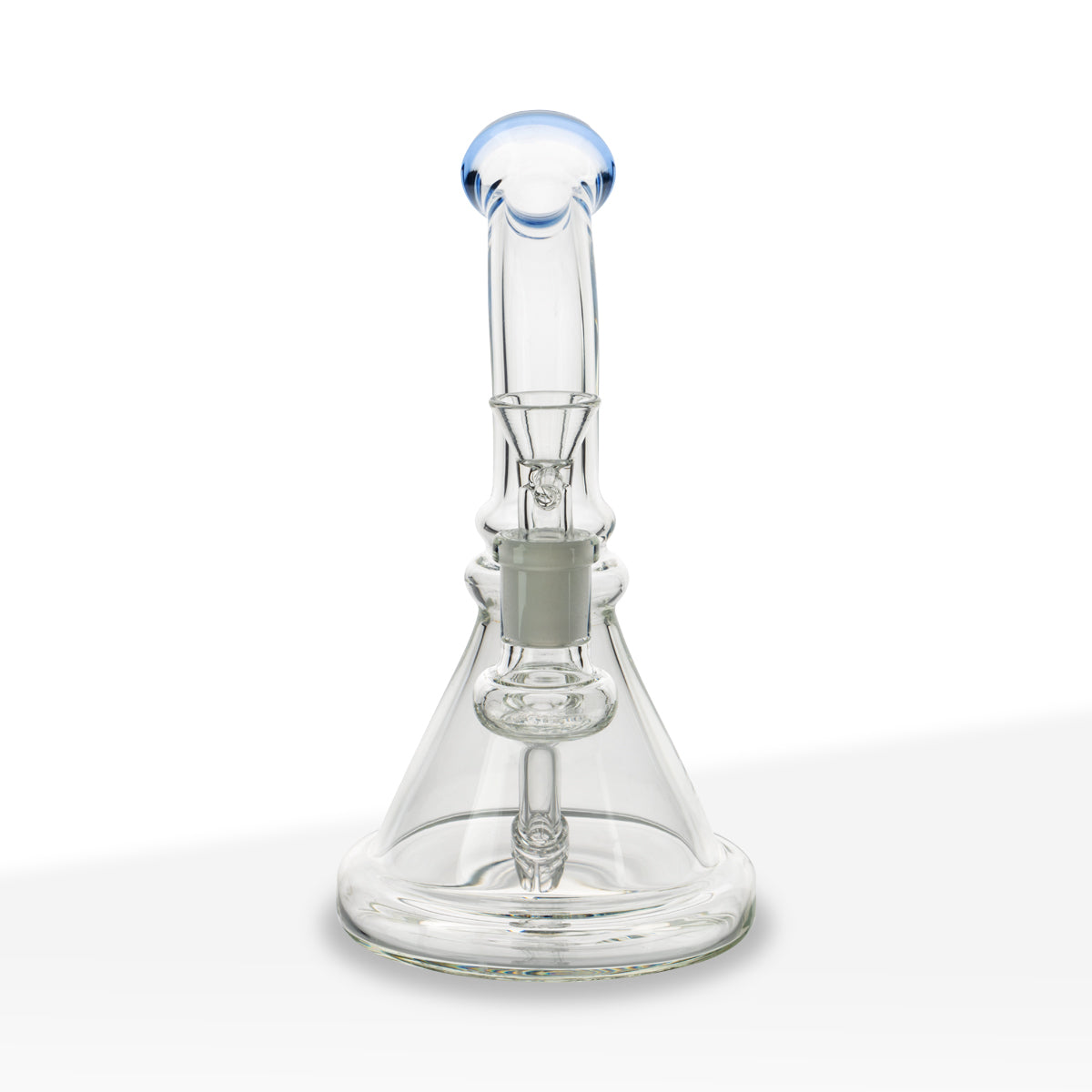 Water Pipe | Color Trim Beaker w/ Built-In Downstem | 7" - Glass - Assorted Colors - Biohazard Inc