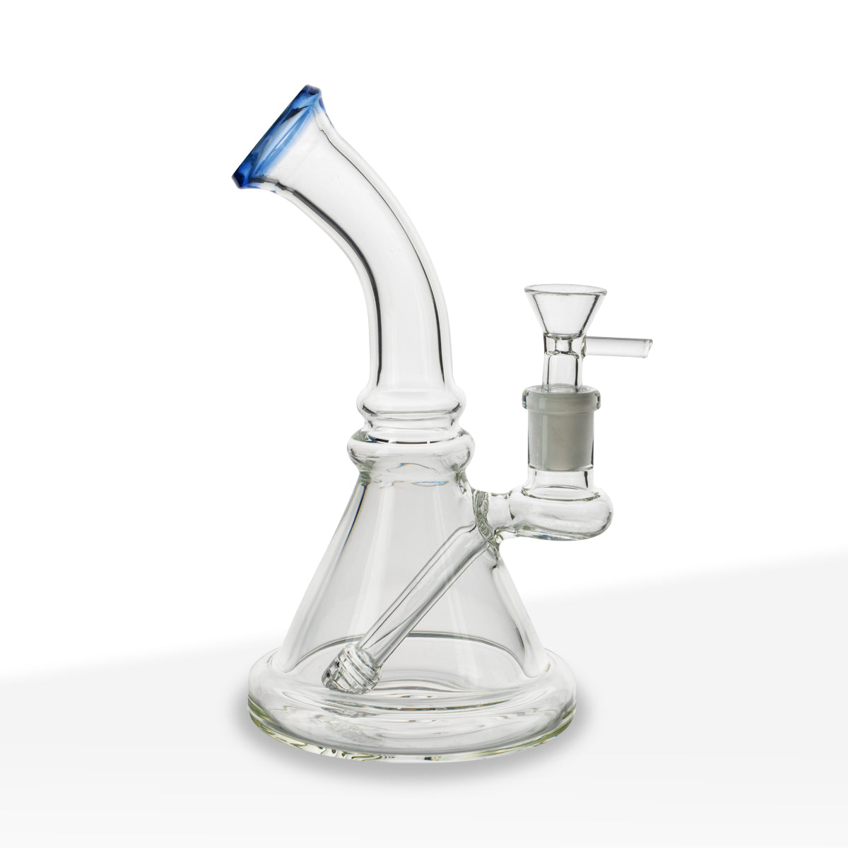 Water Pipe | Color Trim Beaker w/ Built-In Downstem | 7" - Glass - Assorted Colors - Biohazard Inc