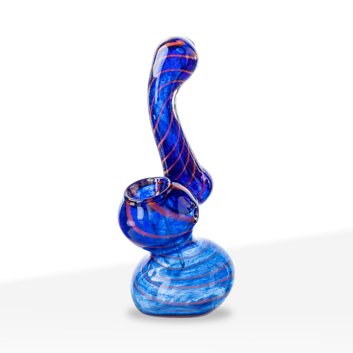 Bubbler | X-Mini Frit Striped Bubbler | 3" - Glass - Assorted Colors - Biohazard Inc