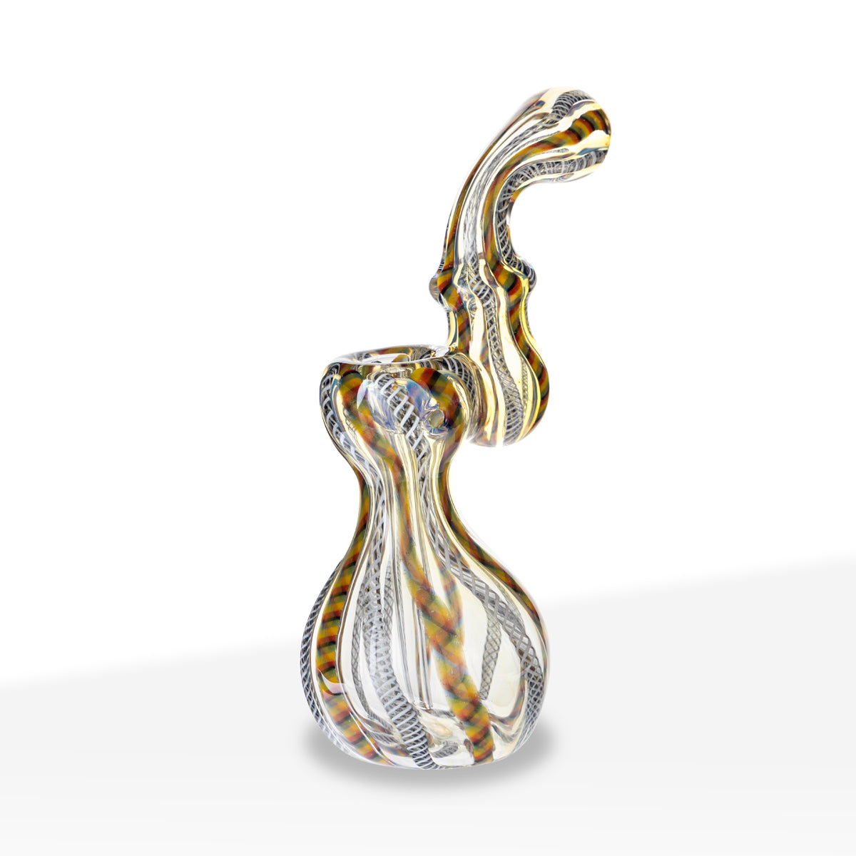 Bubbler | Small Single Diffused Fumed | 4-6" - Assorted Colors - Biohazard Inc - Rasta and Black Stripes