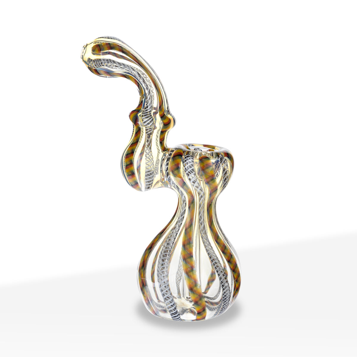 Bubbler | Small Single Diffused Fumed | 4-6" - Assorted Colors - Biohazard Inc - Rasta and Black Stripes