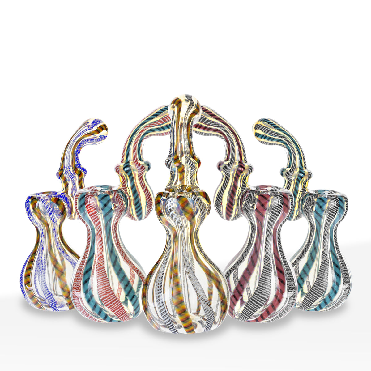 Bubbler | Small Single Diffused Fumed | 4-6" - Assorted Colors - Biohazard Inc - Group Shot