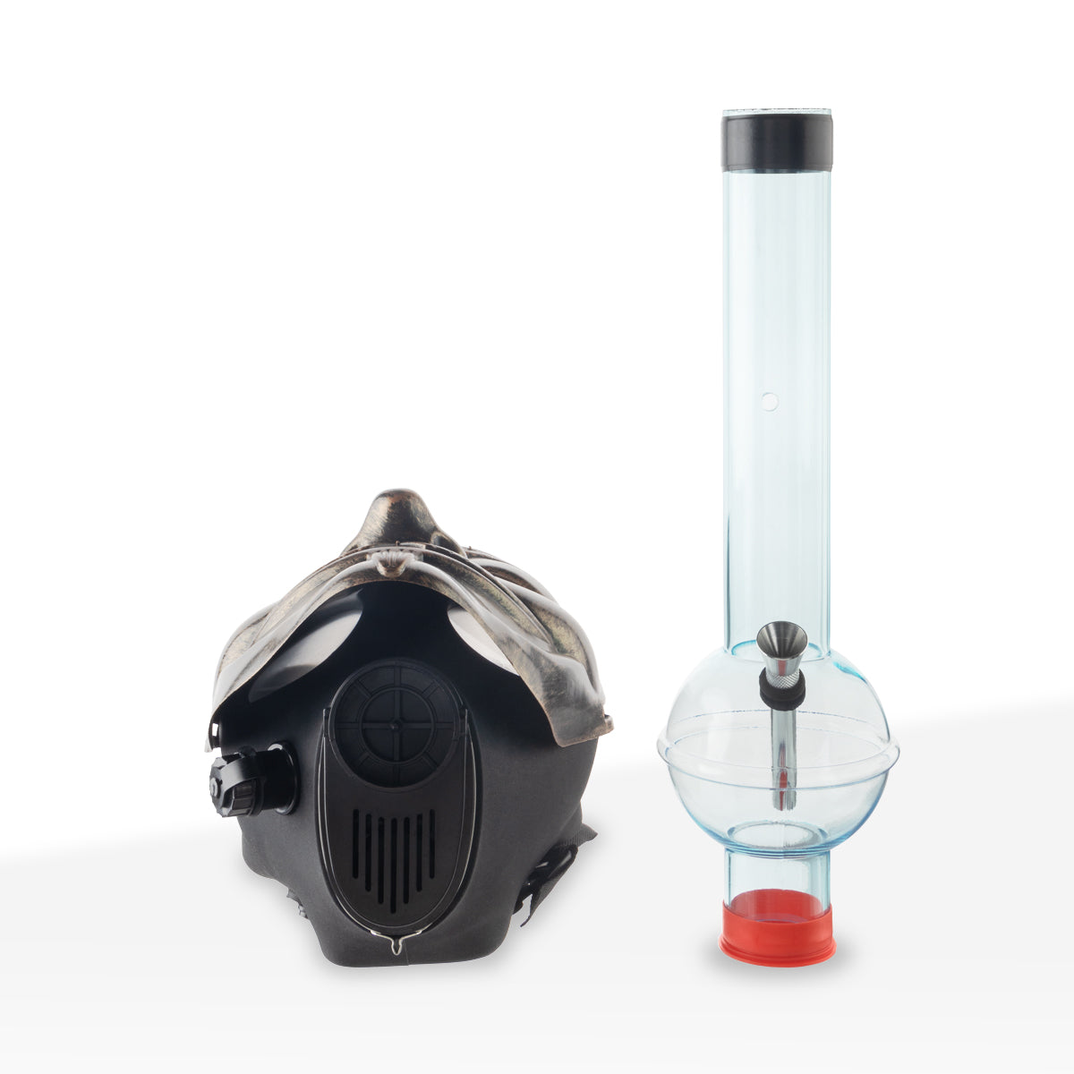 Gas Mask | Guy Fawkes Bronze Mask Water Pipe | 12" - Acrylic - Assorted Colors