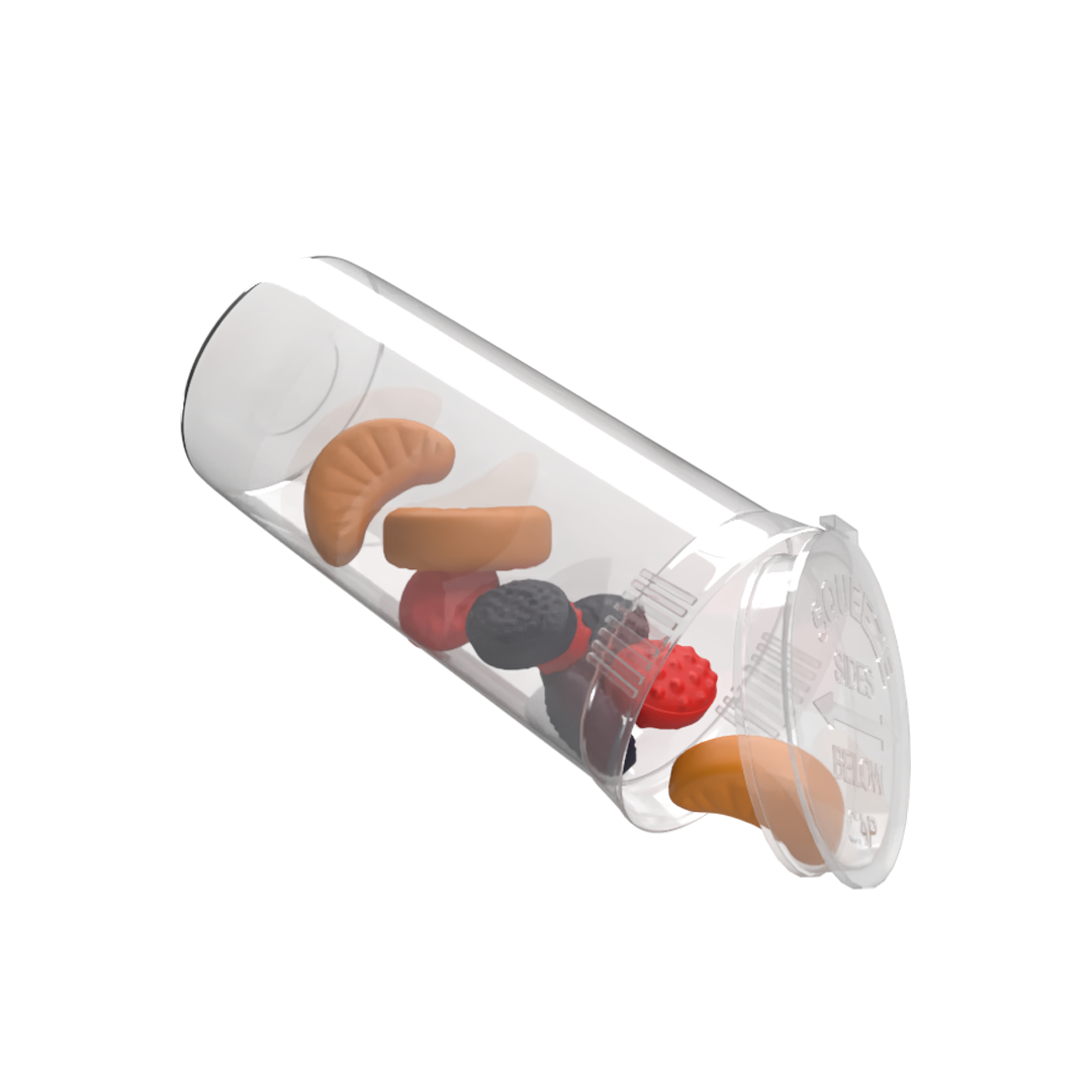 Plastic Pop Top Bottles | 13 Dram - 2 Grams - 315 Count - Various Colors - Direct Print - Biohazard Inc