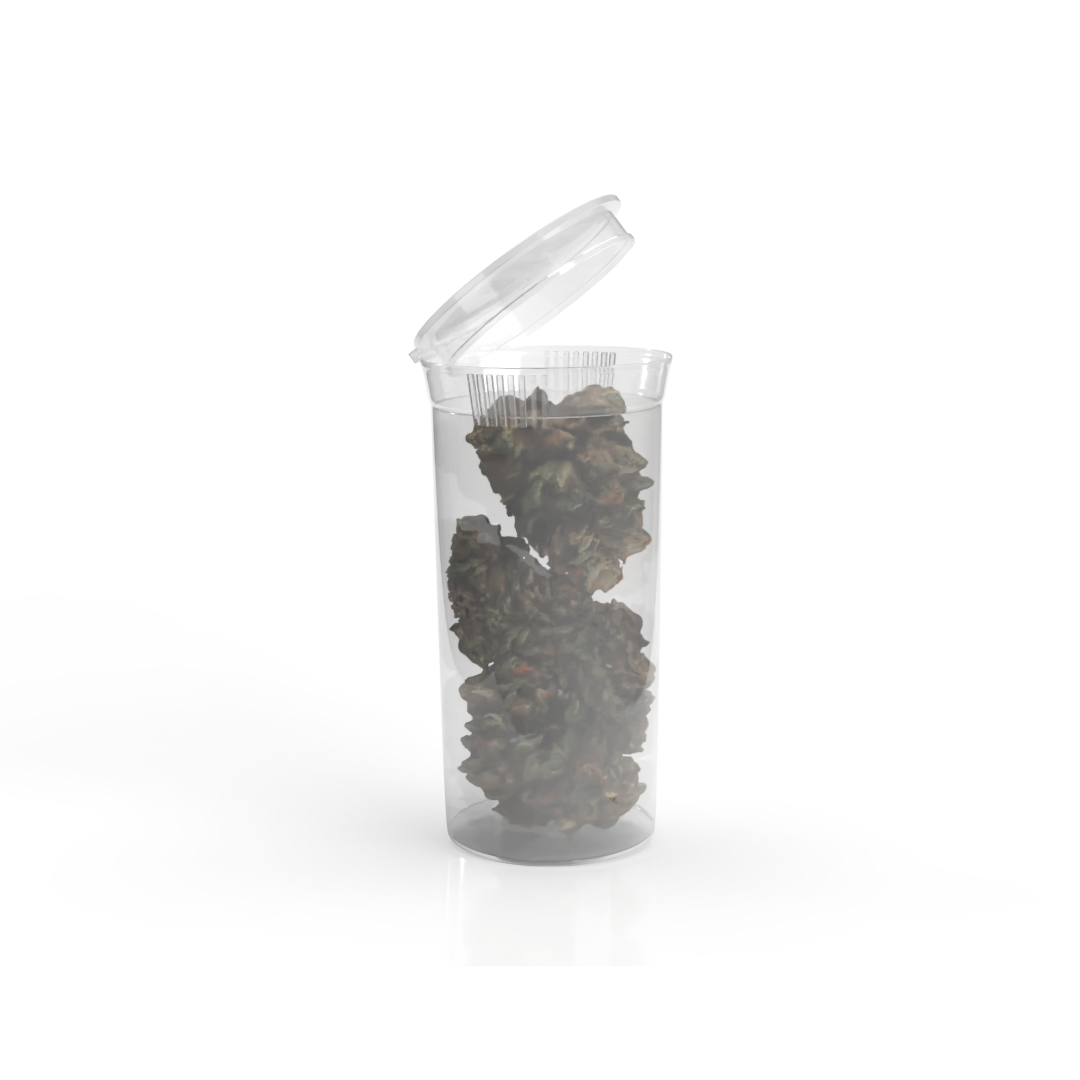 Plastic Pop Top Bottles | 19 Dram - 3.5 Grams - 225 Count - Various Colors - Flower - Biohazard Inc