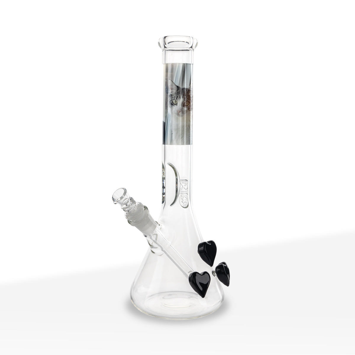 Custom BIO Glass | Heart Detailed Bong | 12" - 14mm - Various Colors