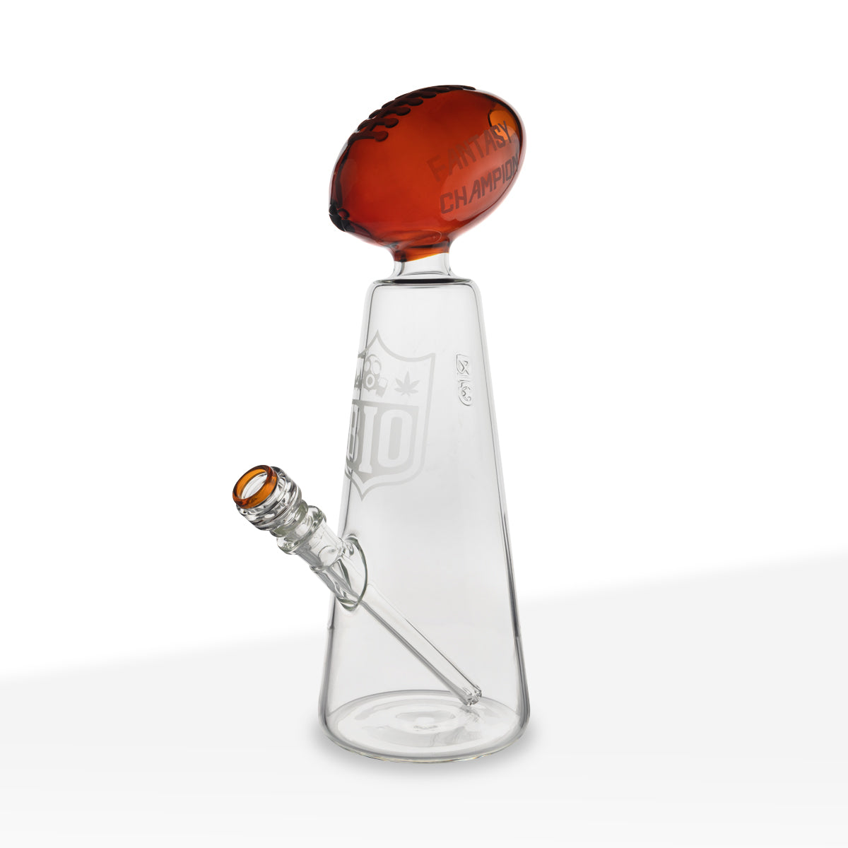 Custom BIO Glass | Football Trophy Water Pipe | 16" - 14mm - Amber