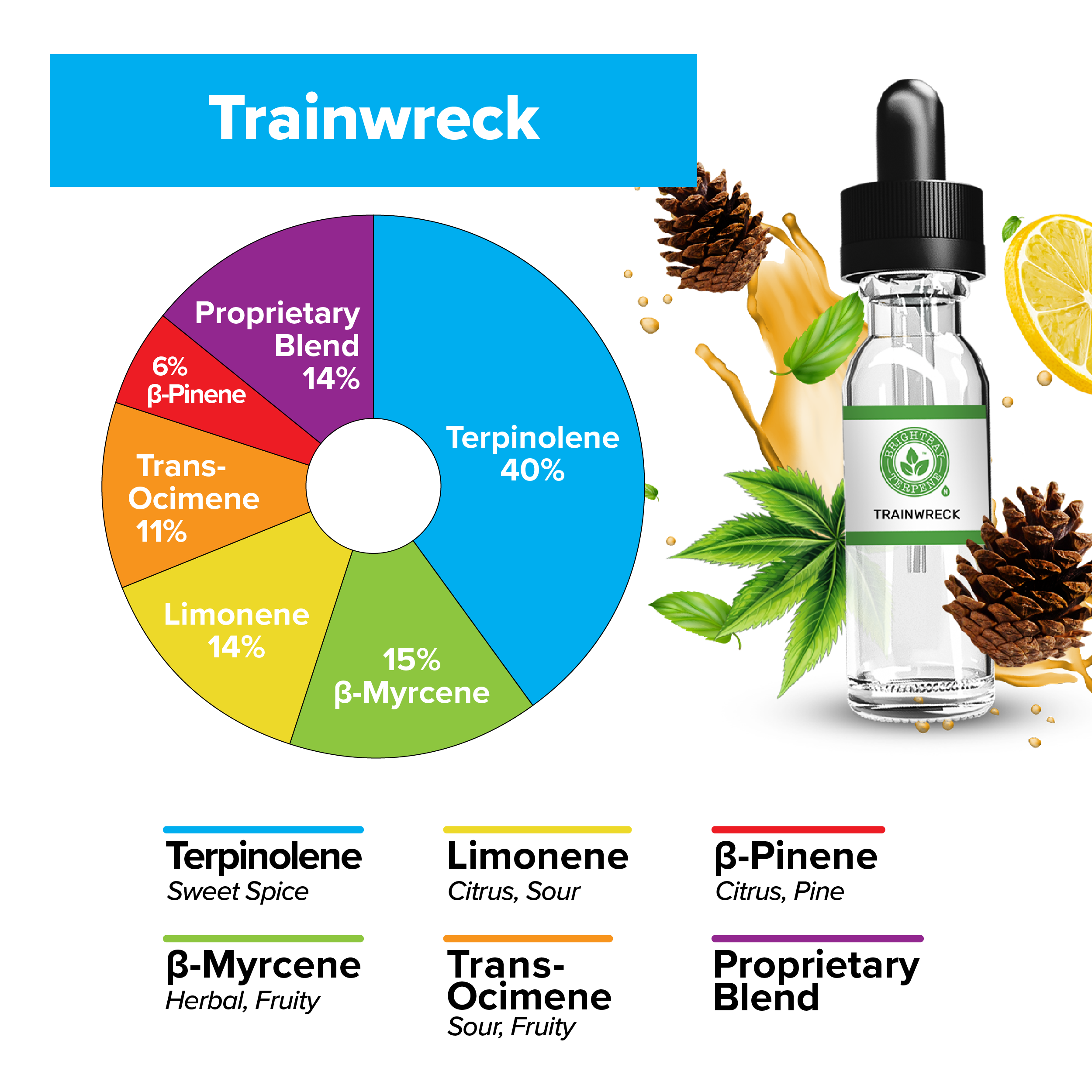 BrightBay Terpenes | Trainwreck | Hybrid - Various Sizes - Biohazard Inc