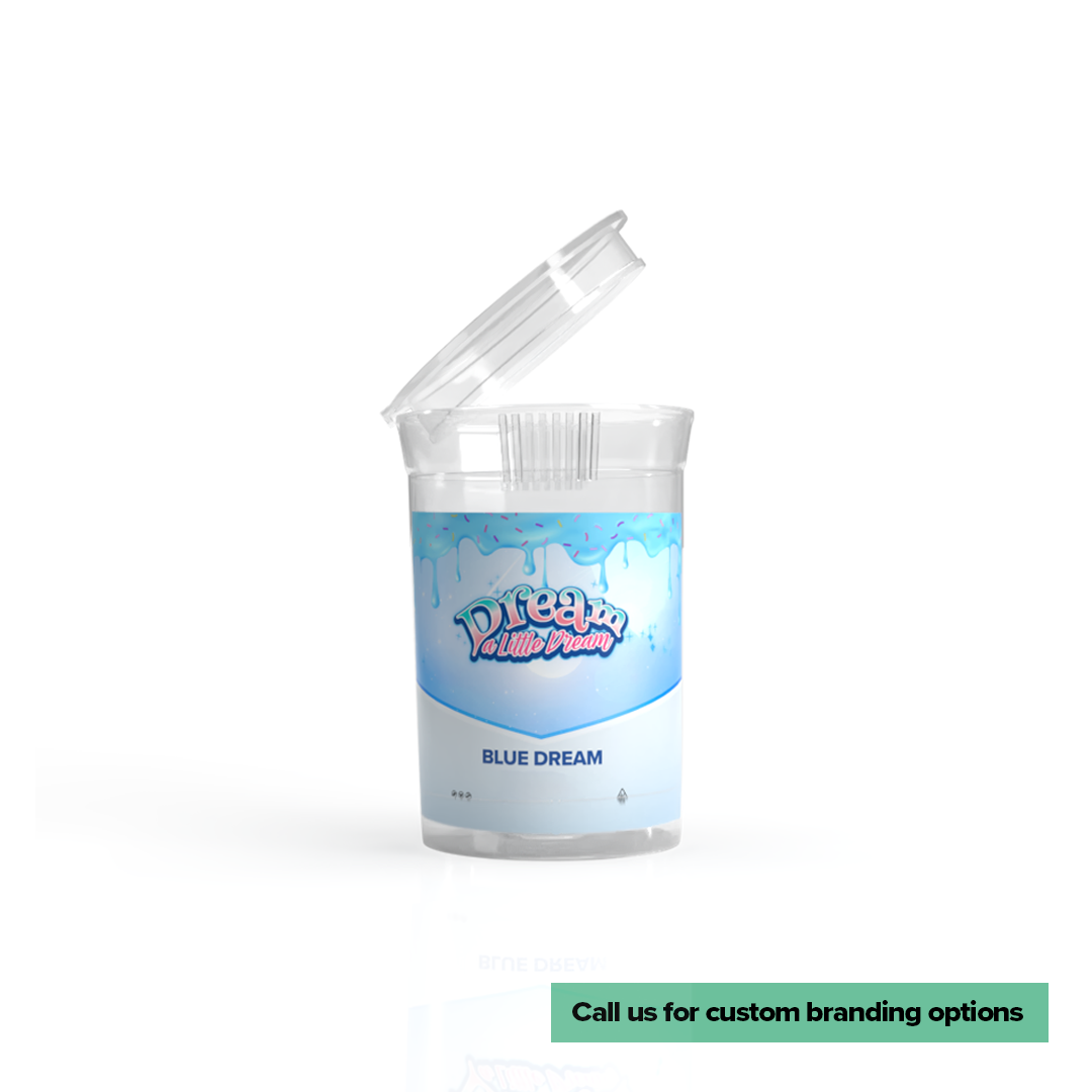 Plastic Pop Top Bottles | 30 Dram - 7 Grams - 160 Count - Various Colors - Label - Biohazard Inc