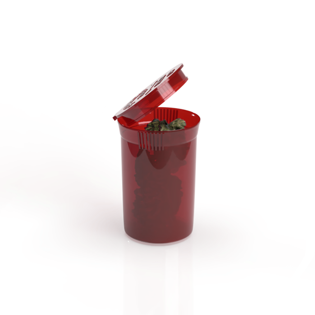 Plastic Pop Top Bottles | 30 Dram - 7 Grams - 160 Count - Various Colors - Flower - Biohazard Inc