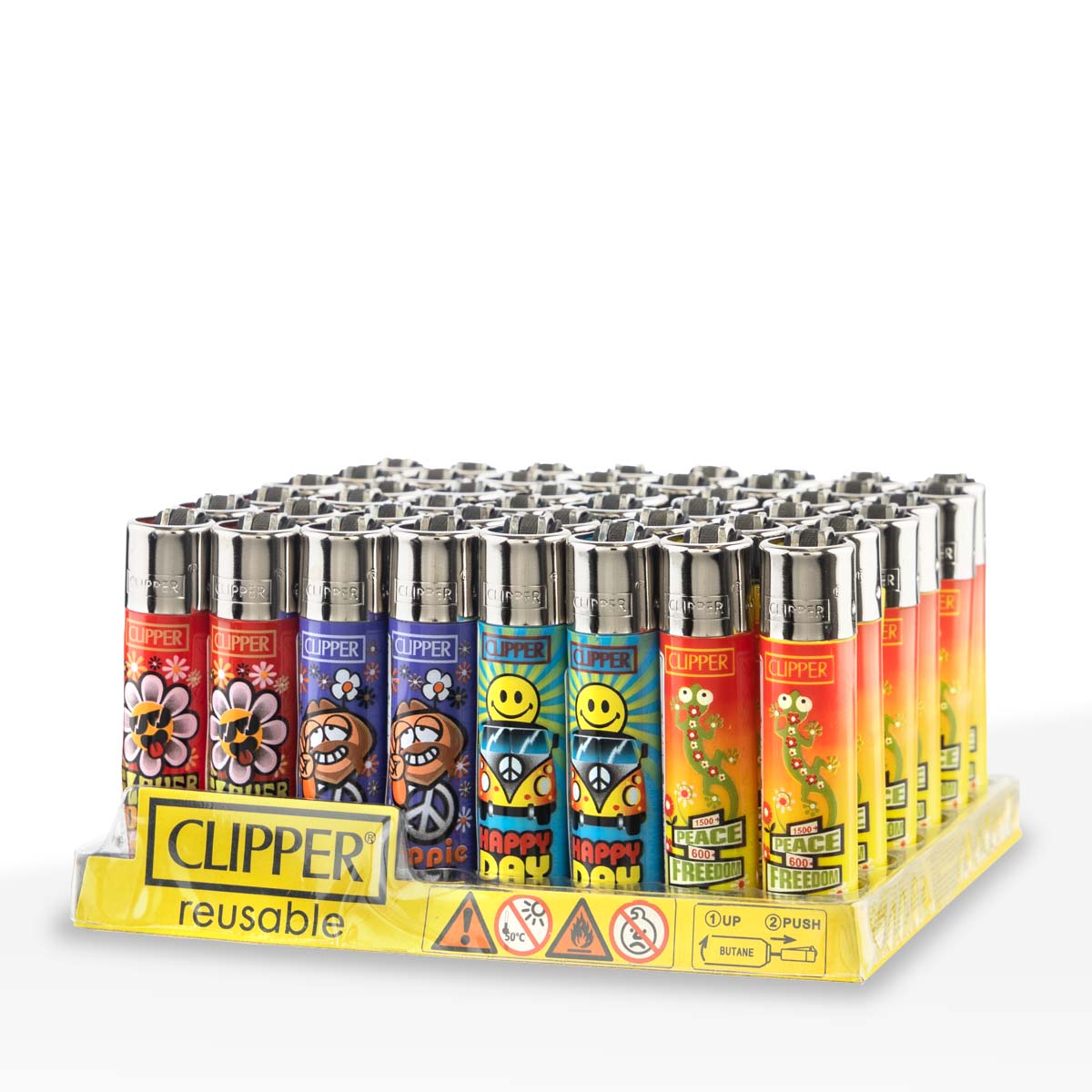 Clipper® | 'Retail Display' Hippie S2 Lighters | 48 Count