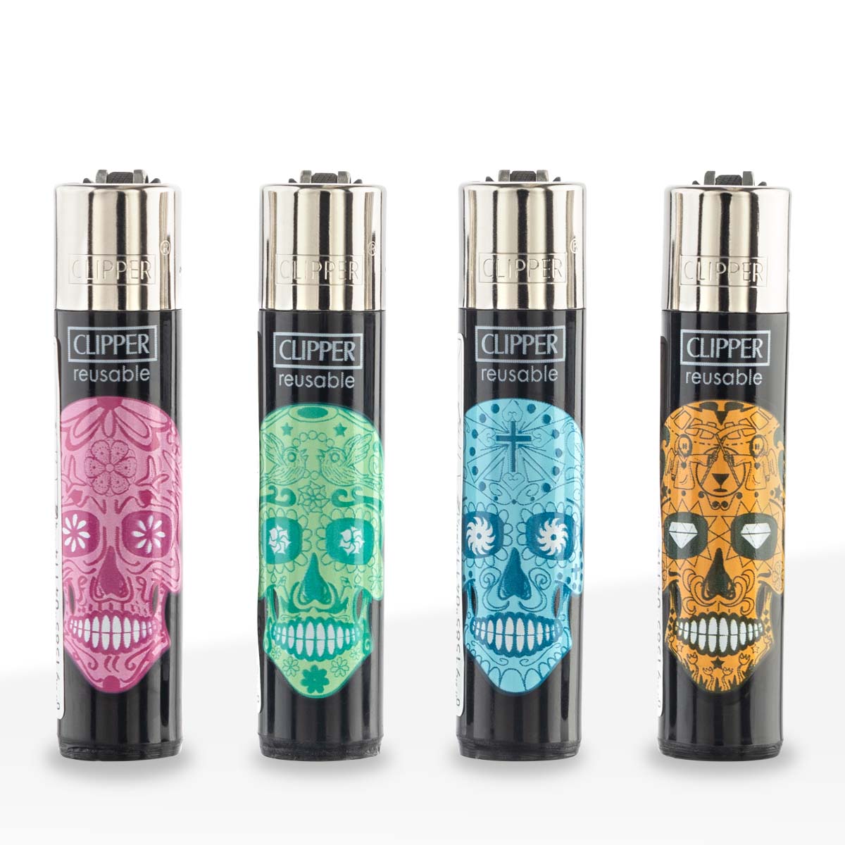 Clipper® | 'Retail Display' Skulls S1 Lighters | 48 Count