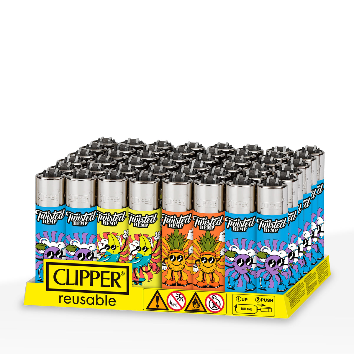 Clipper® | Twisted Hemp 'Retail Display' Lighters | 48 Count - Various Styles
