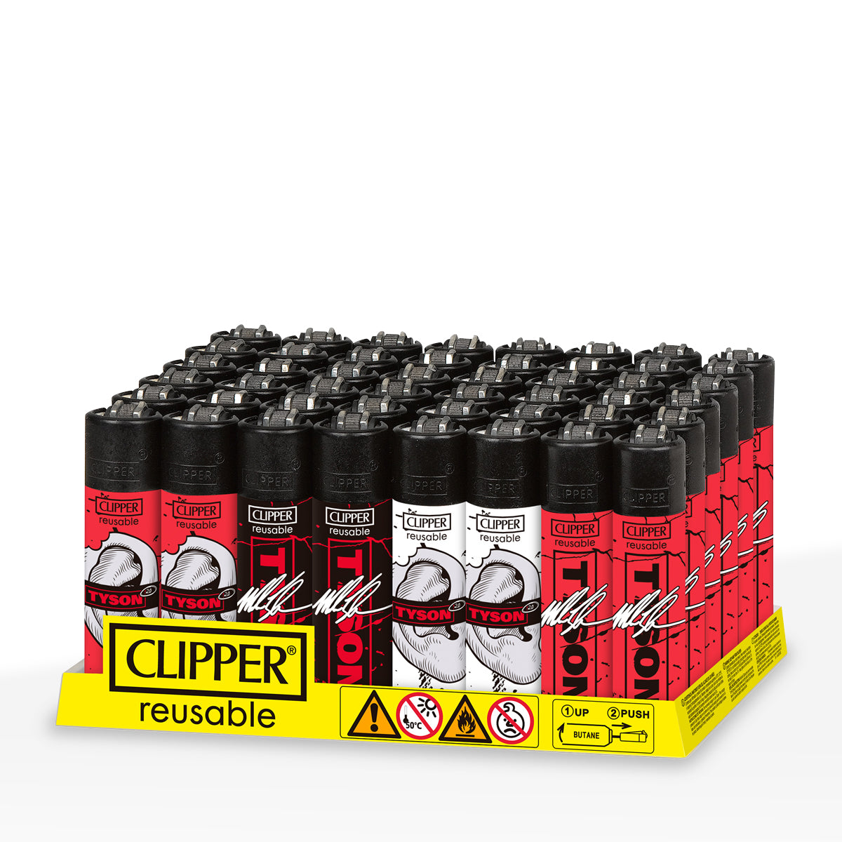 Clipper® | Mike Tyson 'Retail Display' Lighters | 48 Count - Various Styles
