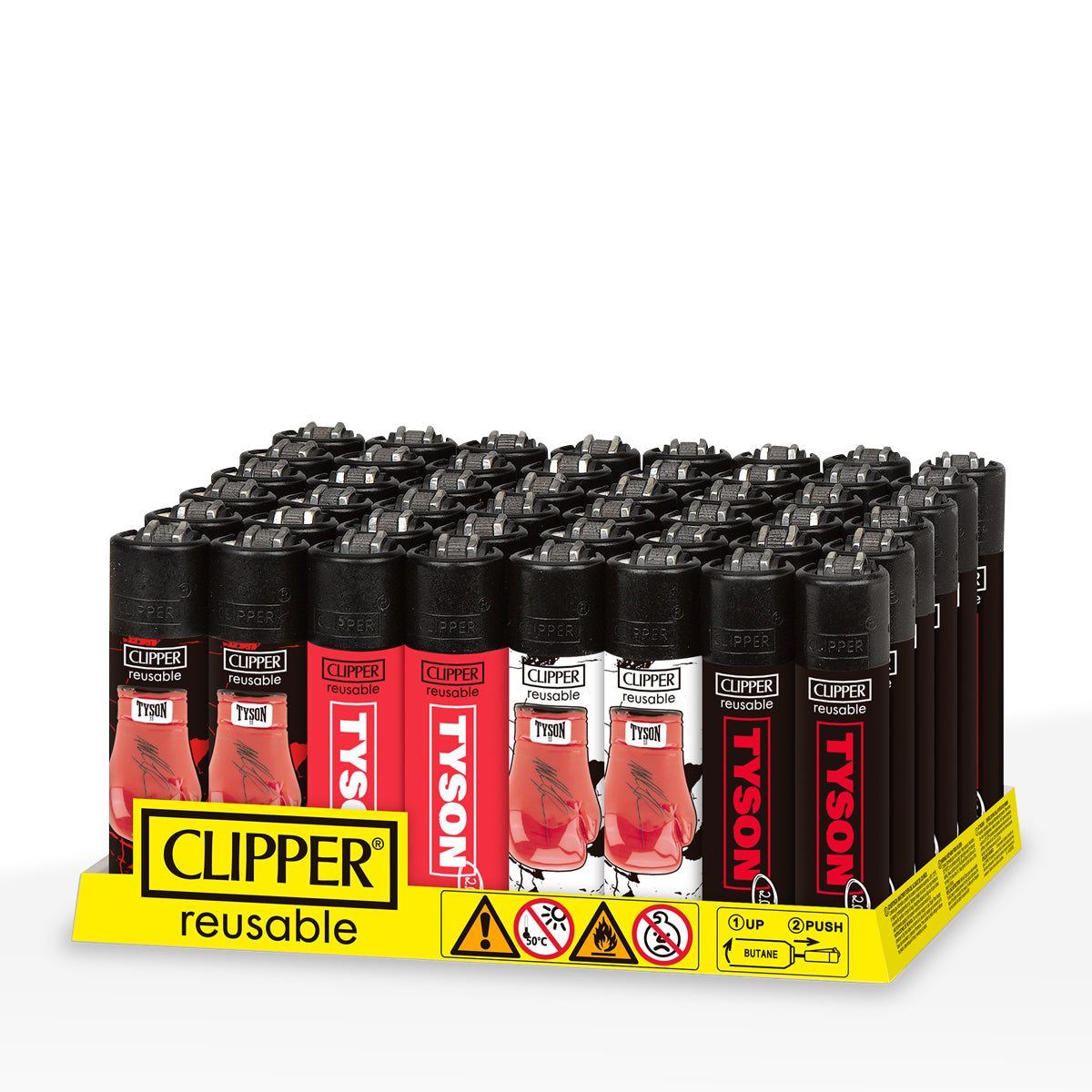 Clipper® | Mike Tyson 'Retail Display' Lighters | 48 Count - Various Styles